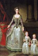 Portrait of Anna Charlotte Dorothea von Medem with daughters Wilhelmine and Pauline